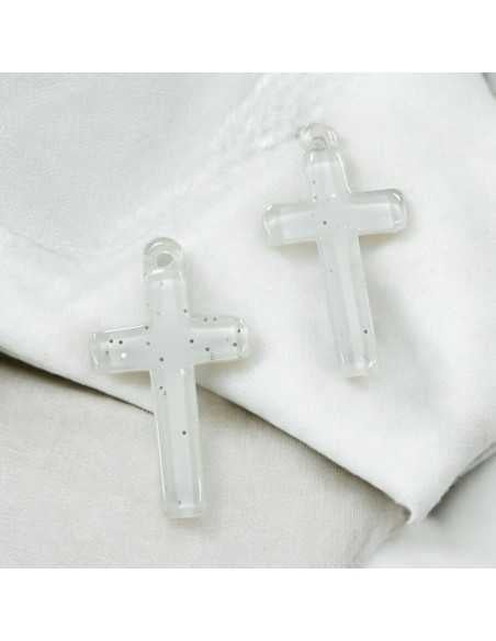 Pendente Croce in Resina con Brillante 20x32mm - 2 pezzi |GDO