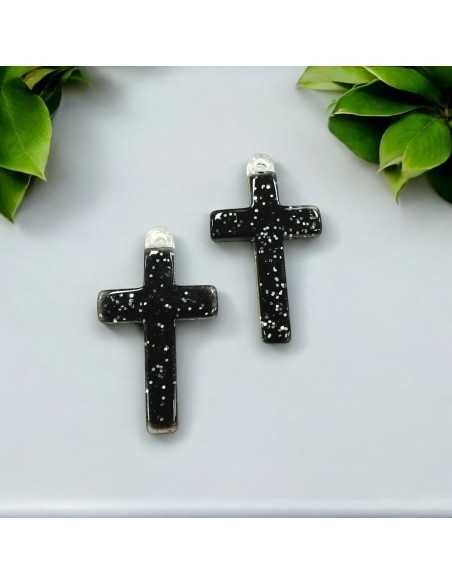 Pendente Croce in Resina con Brillante 20x32mm - 2 pezzi |GDO