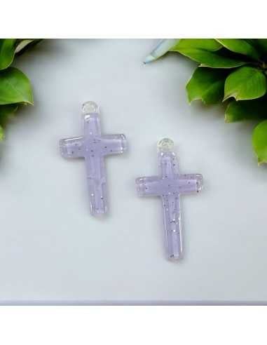 Pendente Croce in Resina con Brillante 20x32mm - 2 pezzi |GDO