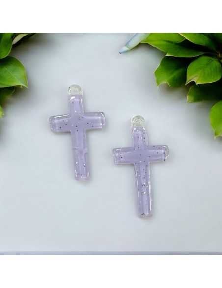 Pendente Croce in Resina con Brillante 20x32mm - 2 pezzi |GDO