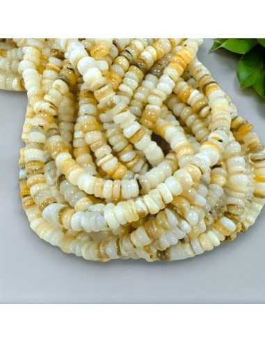 Perle Rondella in Madreperla Naturale Liscio 6 mm - Filo 40 cm |GDO