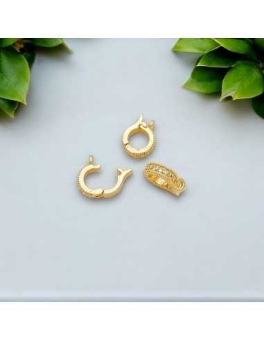 Gancio per pendente in ottone con strass 7x9mm 1pz - due colori
