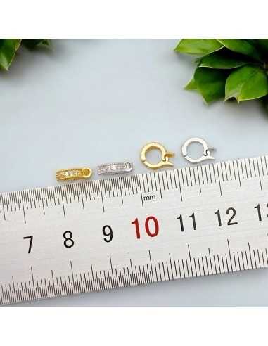 Gancio per pendente in ottone con strass 7x9mm 1pz - due colori