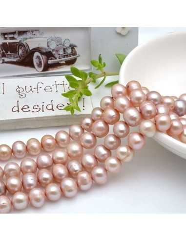 filo Perle coltivate naturali  Perle Tonde Rosa Pesca 5 mm 78 pz