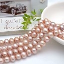 Filo di perle coltivate naturali rosa pesca 7.5 mm Gioie d'Oriente