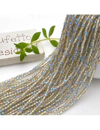 Filo di Zirconi sintetici Grigio-Azzurro AB sfaccettati piccolissimi 2-2.5mm | GDO