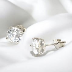 orecchini punto luce argento 925 orecchini a perno misura varia orecchini donna ZIRCONE BIANCO