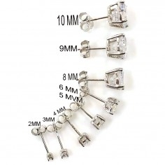 orecchini punto luce argento 925 orecchini a perno misura varia orecchini donna ZIRCONE BIANCO 2