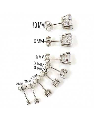 orecchini punto luce argento 925 orecchini a perno misura varia orecchini donna ZIRCONE BIANCO