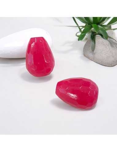 Gocce di Agata Fucsia Sfaccettate 15x20mm per Orecchini 1 pz  | GDO