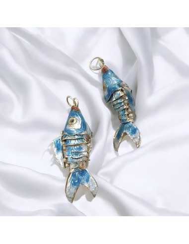Ciondolo pesce Koi smalto cloisonné 20x45mm multicolore | GDO