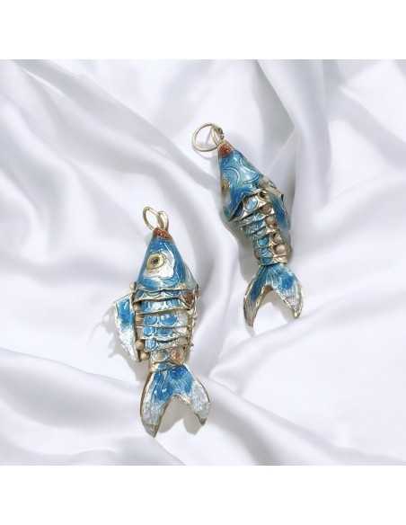 Ciondolo pesce Koi smalto cloisonné 20x45mm multicolore | GDO