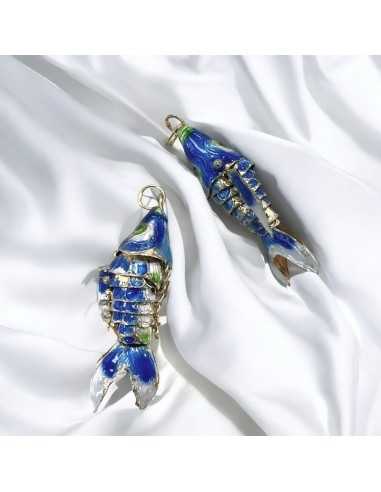 Ciondolo pesce Koi smalto cloisonné 20x45mm multicolore | GDO