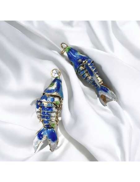 Ciondolo pesce Koi smalto cloisonné 20x45mm multicolore | GDO