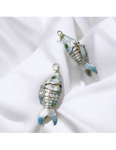 Ciondolo pesce Koi smalto cloisonné 20x45mm multicolore | GDO