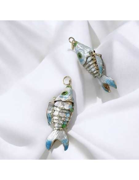 Ciondolo pesce Koi smalto cloisonné 20x45mm multicolore | GDO