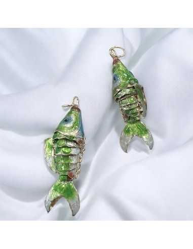 Ciondolo pesce Koi smalto cloisonné 20x45mm multicolore | GDO