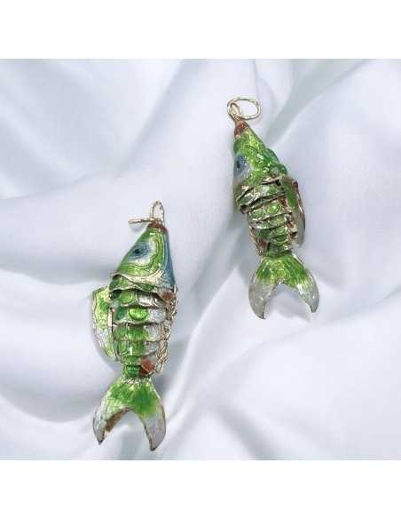 Ciondolo pesce Koi smalto cloisonné 20x45mm multicolore | GDO