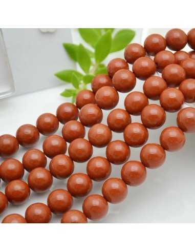 Filo diaspro rosso tondo liscio 8mm 46pz per creazioni |GDO
