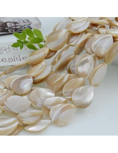 Goccia piatta Madreperla beige 18x25mm 13pz |GDO