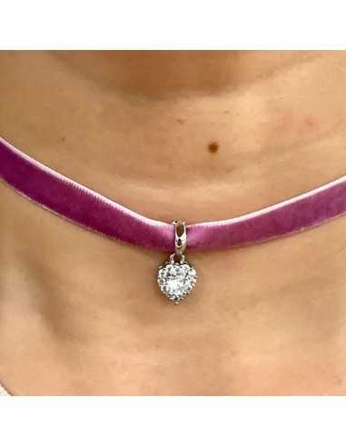 Choker in velluto 10mm chiusura moschettone acciaio 34cm+5cm | GDO