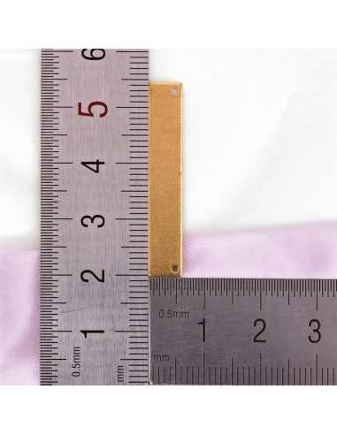 Connettori rettangolari da incidere in ottone 2 fori 35 x 6 mm 2pz Gioie d'Oriente