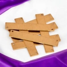 Connettori rettangolari da incidere in ottone 2 fori 35 x 6 mm 2pz Gioie d'Oriente