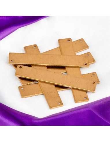 Connettori rettangolari da incidere in ottone 2 fori 35 x 6 mm 2pz Gioie d'Oriente