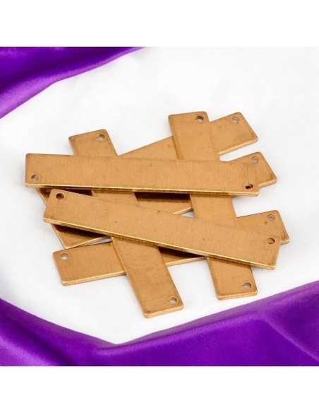 Connettori rettangolari da incidere in ottone 2 fori 35 x 6 mm 2pz Gioie d'Oriente
