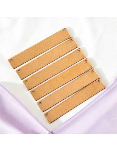 Connettori rettangolari da incidere in ottone 2 fori 35 x 6 mm 2pz Gioie d'Oriente