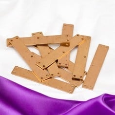 Connettori rettangolari da incidere in ottone 5 fori 35 x 6 mm 2pz Gioie d'Oriente