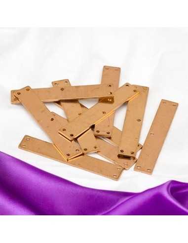 Connettori rettangolari da incidere in ottone 5 fori 35 x 6 mm 2pz Gioie d'Oriente
