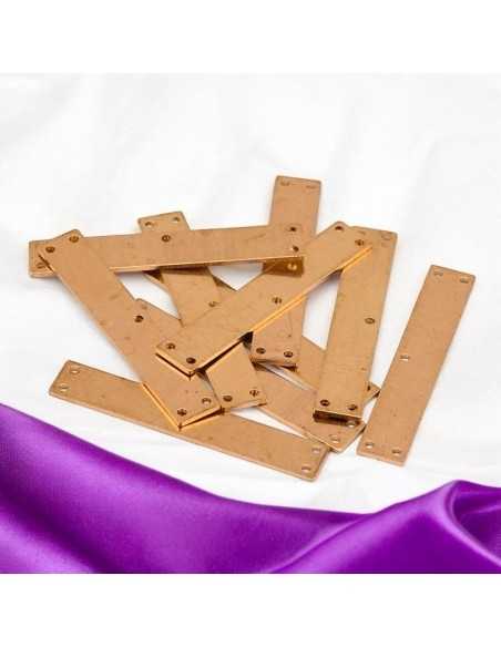 Connettori rettangolari da incidere in ottone 5 fori 35 x 6 mm 2pz Gioie d'Oriente
