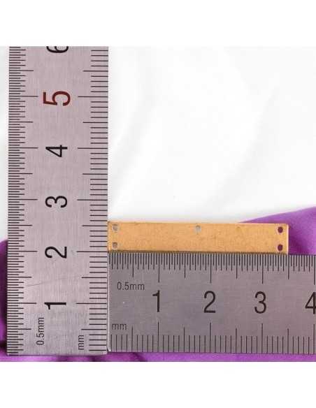 Connettori rettangolari da incidere in ottone 5 fori 35 x 6 mm 2pz Gioie d'Oriente