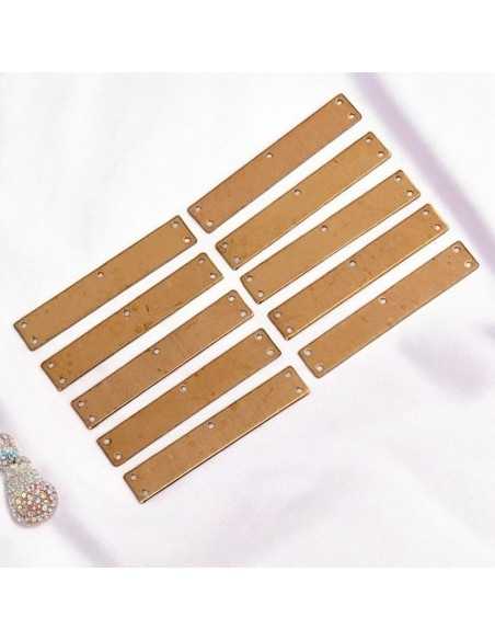 Connettori rettangolari da incidere in ottone 5 fori 35 x 6 mm 2pz Gioie d'Oriente