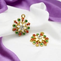 Ciondolo fiocco di neve in ottone smaltato 20x16mm 1pz Gioie d'Oriente