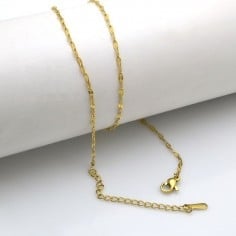 Base collana con maglie ovali piatte in Acciaio 1.8x3.8mm 40cm + 5cm | GDO 2