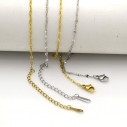 Base collana con maglie ovali piatte in Acciaio 1.8x3.8mm 40cm + 5cm | GDO