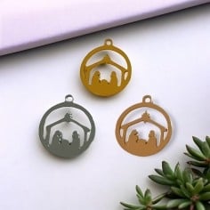 Ciondolo presepe di Natale in acciaio inossidabile 15x17 mm 1pz colori vari Gioie d'Oriente