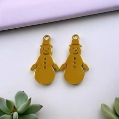 Ciondolo pupazzo di neve in acciaio inossidabile 11x19 mm 1pz colori vari Gioie d'Oriente 2