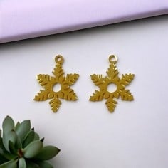 Ciondolo fiocco di neve in acciaio inossidabile 14x19 mm 1pz colori vari Gioie d'Oriente 2