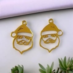 Ciondolo Babbo Natale in acciaio inossidabile 13x19 mm 1pz colori vari Gioie d'Oriente 2