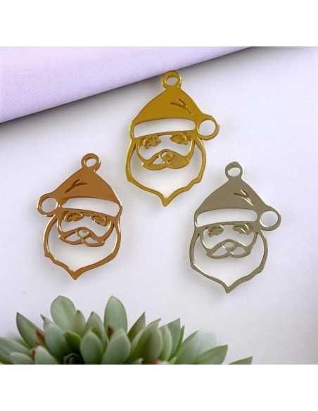Ciondolo Babbo Natale in acciaio inossidabile 13x19 mm 1pz colori vari Gioie d'Oriente