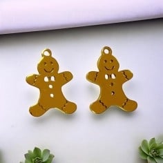 Ciondolo omino pan di zenzero in acciaio inossidabile 13x19 mm 1pz colori vari Gioie d'Oriente 2