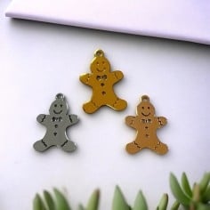 Ciondolo omino pan di zenzero in acciaio inossidabile 13x19 mm 1pz colori vari Gioie d'Oriente