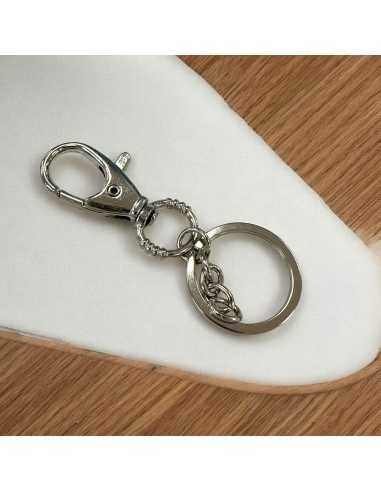 Moschettone Gancio Portachiavi 85mm con Anelli Argento |GDO