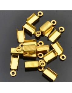 Terminali capicorda rigati oro per cordoncino 5 x 9 mm 16pz Gioie d'Oriente 2