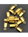Terminali capicorda, finitura rigata, 5x9mm, colore argento, per cordoncini, confezione 20pz, marchio Gioie d'Oriente