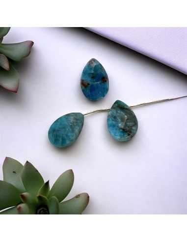 Pietra dura goccia sfaccettata Apatite 8x12mm foro alto |GDO