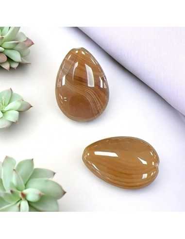 Agata Botswana goccia e piatta liscia misure 18 x 25 e 20 x 30 mm 1pz Gioie d'Oriente